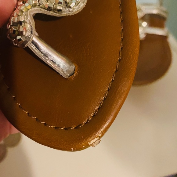 Kids Silver Sequin-beaded Sandals - Picture 3 of 6